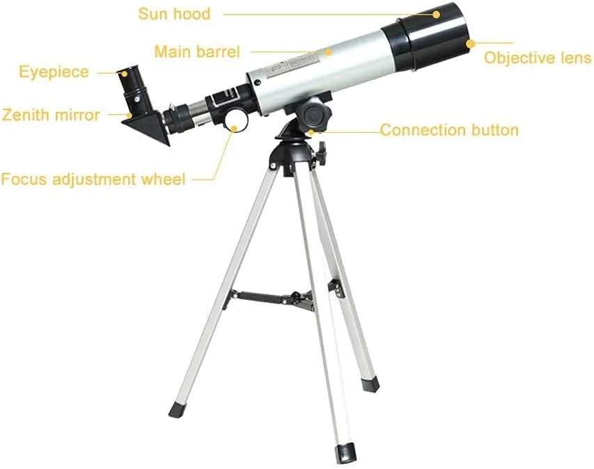 تلسکوپ TEmkin، تلسکوپ نجومی قابل حمل با سه پایه، تلسکوپ انکساری نجومی زوم، همراه خوب برای مشاهده ماه و سیارات برای کودکان، بزرگسالان و مبتدیان تلسکوپ TEmkin، تلسکوپ نجومی قابل حمل با سه پایه، تلسکوپ انکساری نجومی زوم، همراه خوب برای مشاهده ماه و سیارات برای کودکان، بزرگسالان و مبتدیان