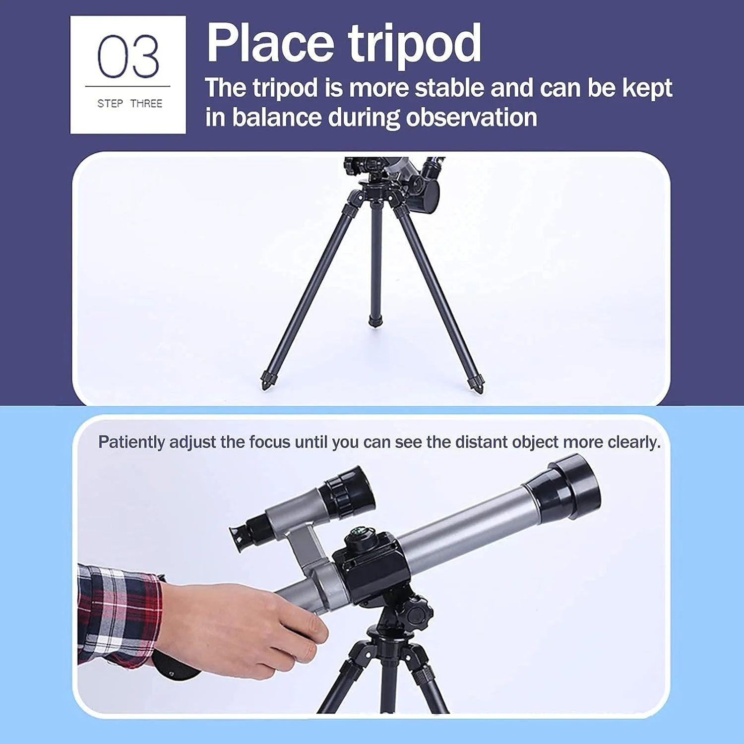 تلسکوپ مبتدی برای کودکان، تلسکوپ شکستنی HD 60 میلی‌متری برای نجوم، دوربین دوچشمی استارتر با پایه، یابنده، تلسکوپ برای سیارات ماه