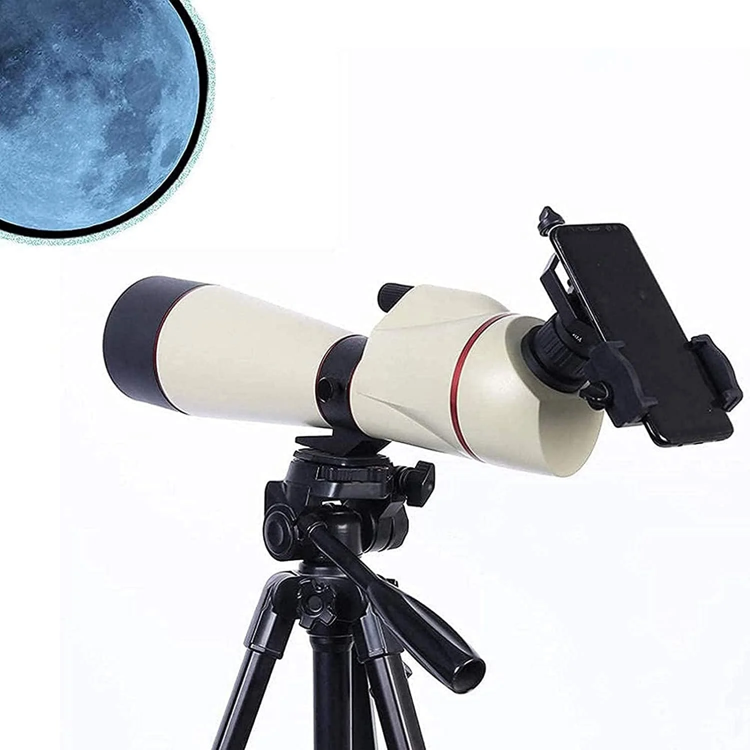 تلسکوپ مسافرتی 80 میلی‌متری شکستنی برای کودکان، مبتدیان، مناسب برای تماشای ماه، پرندگان و مناظر