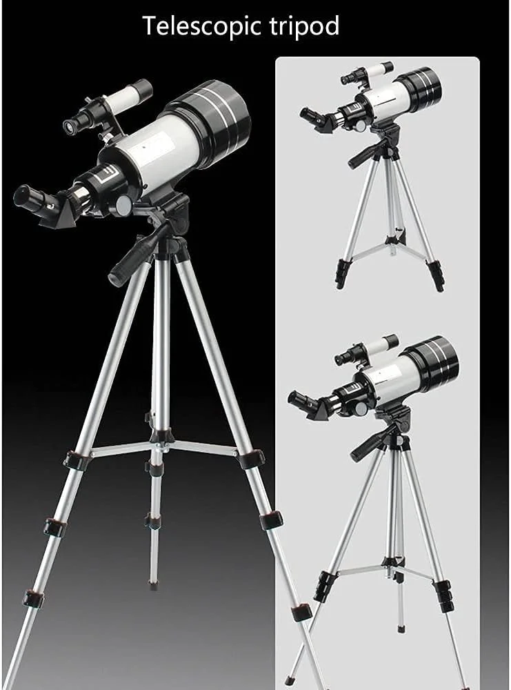 تلسکوپ TEmkin برای کودکان، مبتدیان و بزرگسالان، تلسکوپ شکستنی نجومی 70 میلی‌متری قابل حمل با کیف حمل، آداپتور تلفن و سه‌پایه