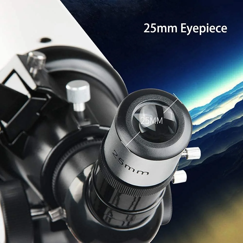 تلسکوپ 80 میلی‌متری برای کودکان، مبتدیان و بزرگسالان، تلسکوپ نجومی 500 میلی‌متری با لنز منشوری BAK4 و پایه برای رصد ماه و سیارات