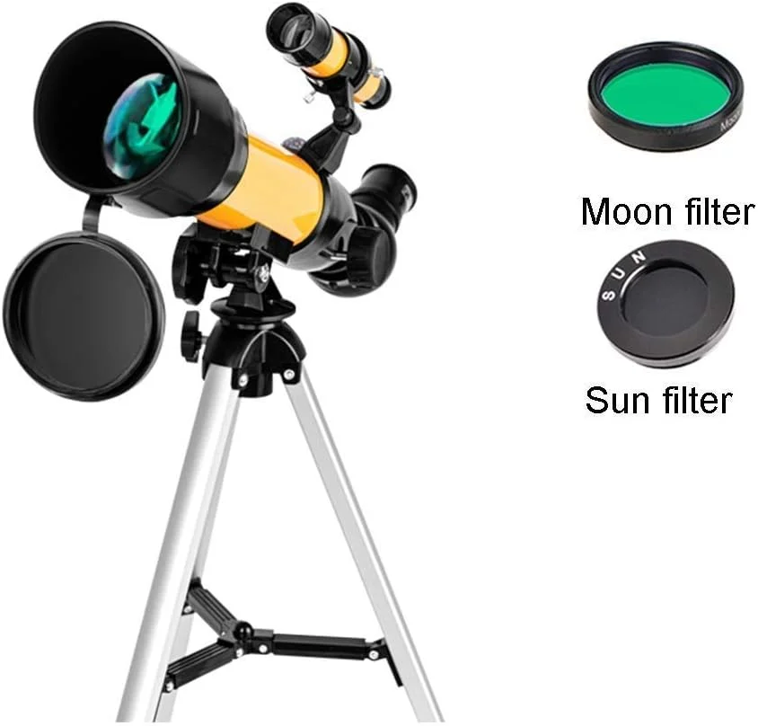 تلسکوپ برای کودکان و مبتدیان، تلسکوپ مسافرتی نجومی قابل حمل، تلسکوپ انکساری 70 میلی متری، هدیه عالی نجوم برای کودکان برای کاوش در فضای ماه