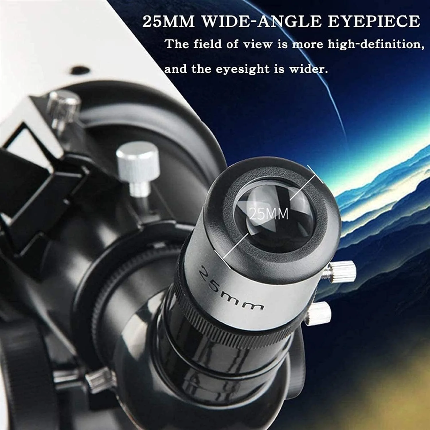 تلسکوپ نجومی 80 میلی‌متری شکستی برای مبتدیان و بزرگسالان، به همراه پایه قابل تنظیم ارتفاع، نگهدارنده تلفن، فیلتر ماه و لنز بارلو 3X برای تماشای مناظر طبیعی