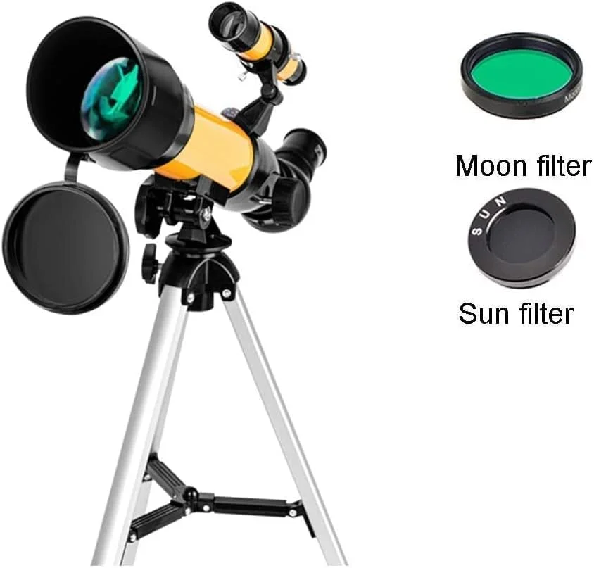 تلسکوپ برای کودکان و مبتدیان، تلسکوپ مسافرتی نجومی قابل حمل، تلسکوپ انکساری ۷۰ میلی‌متری، هدیه عالی نجوم برای کودکان برای کاوش در فضا و ماه