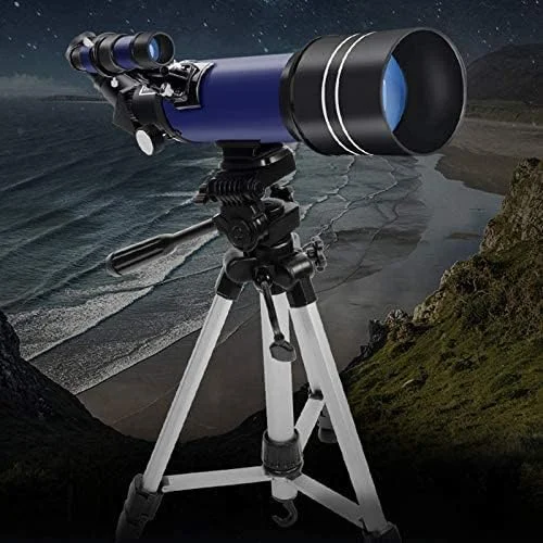 تلسکوپ مبتدی برای کودکان، تلسکوپ شکستنی نجومی، تلسکوپ مسافرتی قابل حمل برای بزرگسالان، سه پایه با ارتفاع قابل تنظیم، 2 چشمی