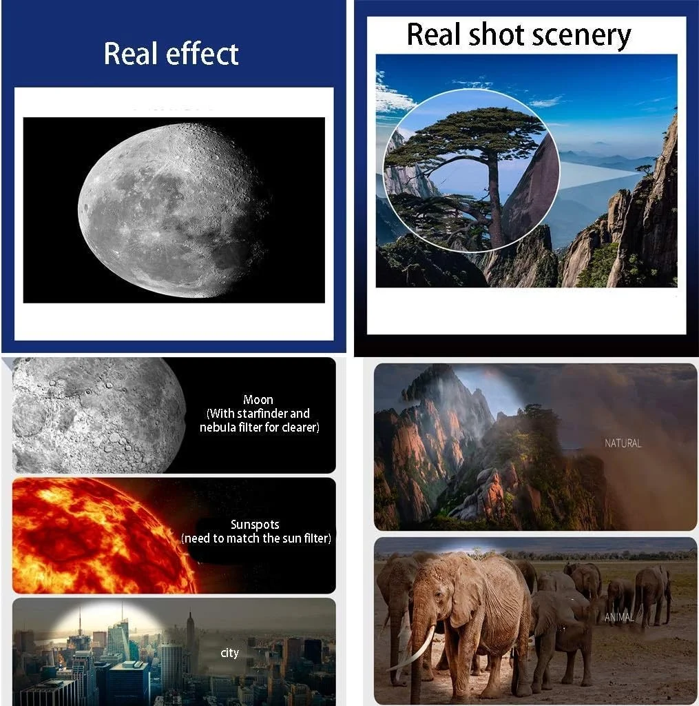 تلسکوپ فضای باز، تلسکوپ برای کودکان، بزرگسالان و مبتدیان، تلسکوپ شکستنی نجومی 70 میلی متری با دهانه 400 میلی متری، تلسکوپ مسافرتی قابل حمل با پایه قابل تنظیم و کوله پشتی