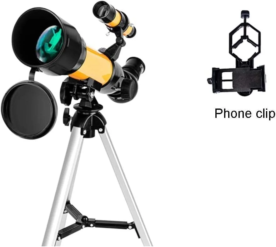 تلسکوپ برای کودکان و مبتدیان، تلسکوپ مسافرتی نجومی قابل حمل، تلسکوپ انکساری 70 میلی‌متری، هدیه عالی نجوم برای کودکان برای کاوش در فضا و ماه