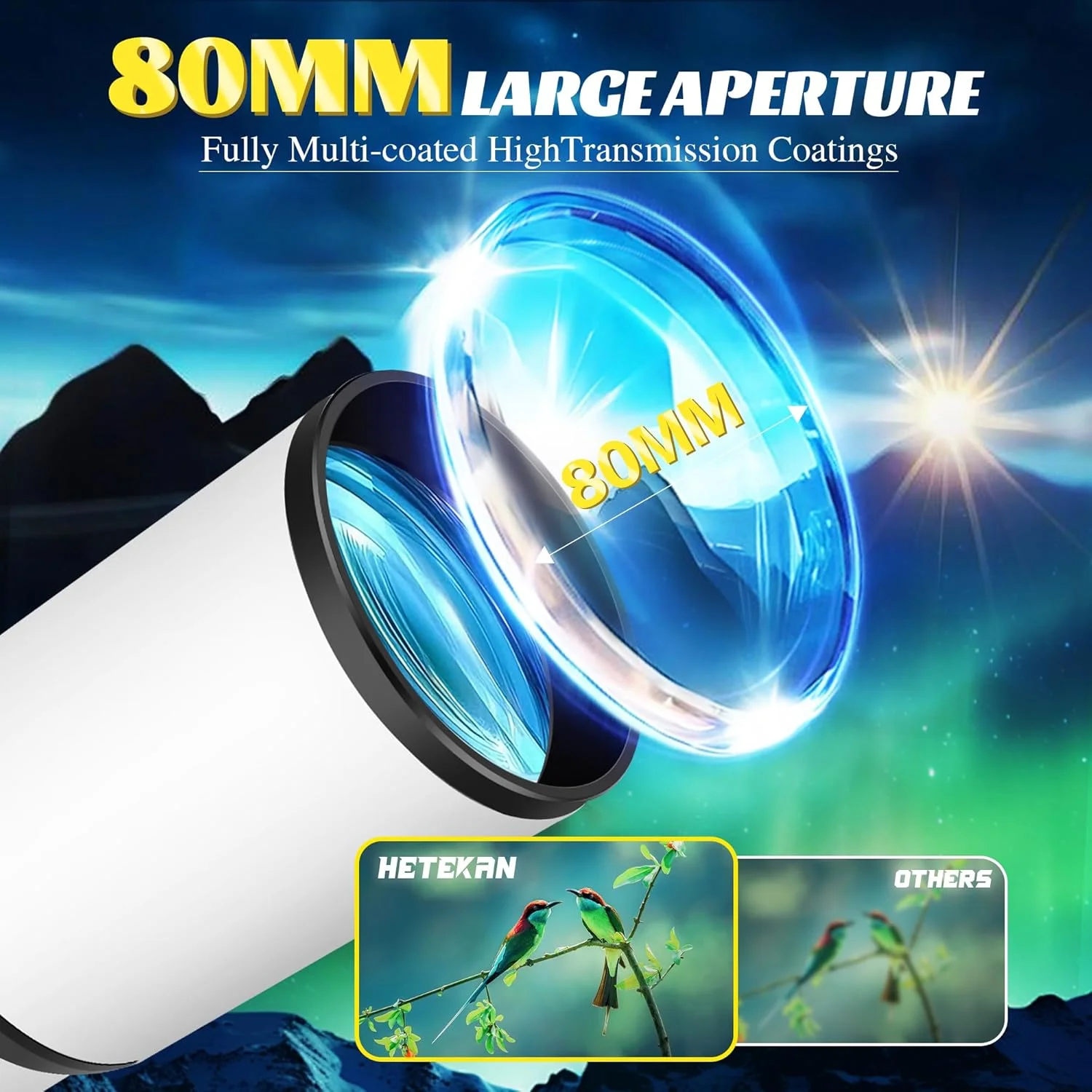 تلسکوپ برای بزرگسالان و کودکان مبتدی، دهانه 80 میلی‌متری، شکست نور 600 میلی‌متری (24X-180X)، تلسکوپ مسافرتی قابل حمل با آداپتور تلفن، کیف حمل