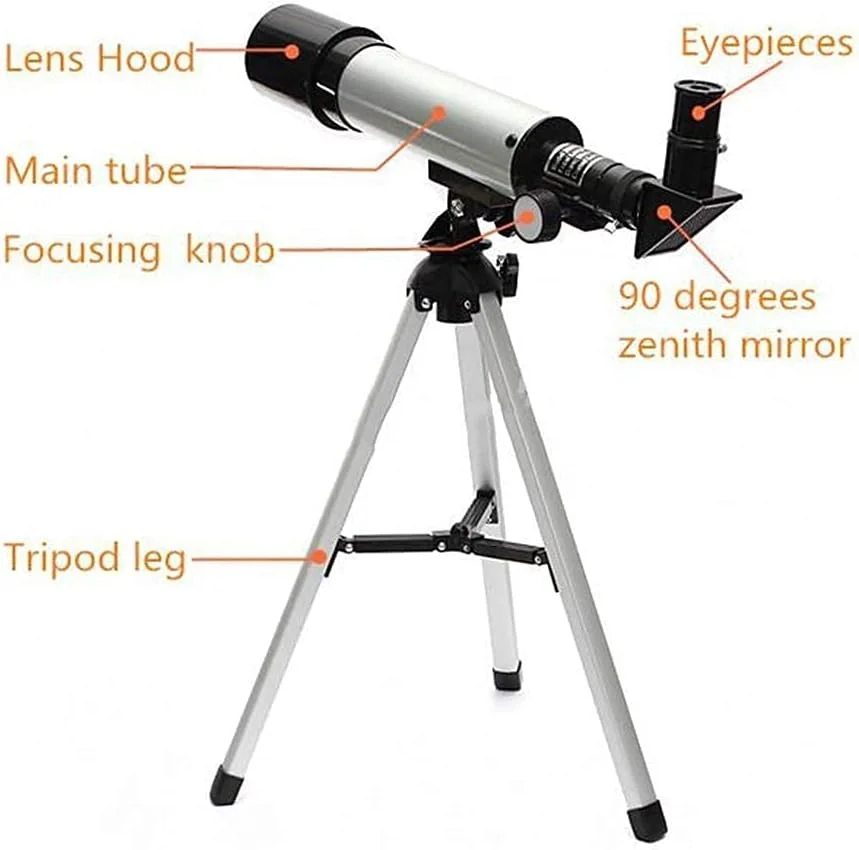 تلسکوپ برای کودکان و بزرگسالان، تلسکوپ نجومی با پایه، تک چشمی بیرونی، تلسکوپ شکستنی نجومی، همراه خوب برای دیدن ماه، سیاره و منظره برای تماشای ستارگان