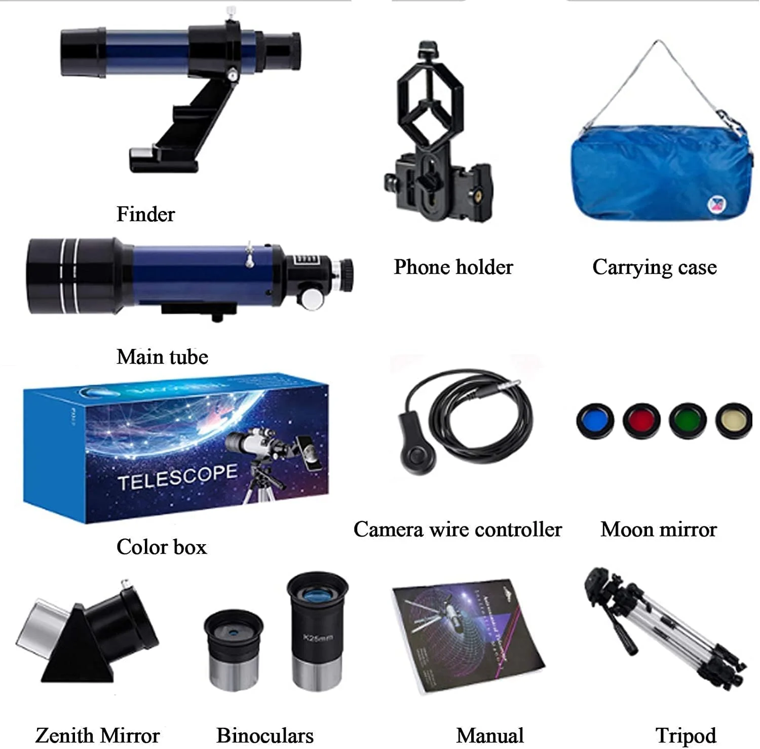 تلسکوپ نجومی مبتدیان با دیافراگم 70 میلیمتری، تلسکوپ شکستنی برای نجوم به همراه پایه / آداپتور تلفن / شاتر سیمی / فیلتر ماه / کوله پشتی تلسکوپ نجومی مبتدیان با دیافراگم 70 میلیمتری، تلسکوپ شکستنی برای نجوم به همراه پایه / آداپتور تلفن / شاتر سیمی / فیلتر ماه / کوله پشتی