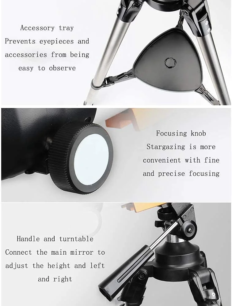 تلسکوپ نجومی کودکان، تلسکوپ مسافرتی 70 میلی‌متری AZ شکست نور نجومی با پایه، تلسکوپ برای چشمی‌ها، نجوم برای بزرگسالان مبتدی برای رصد ماه و منظره