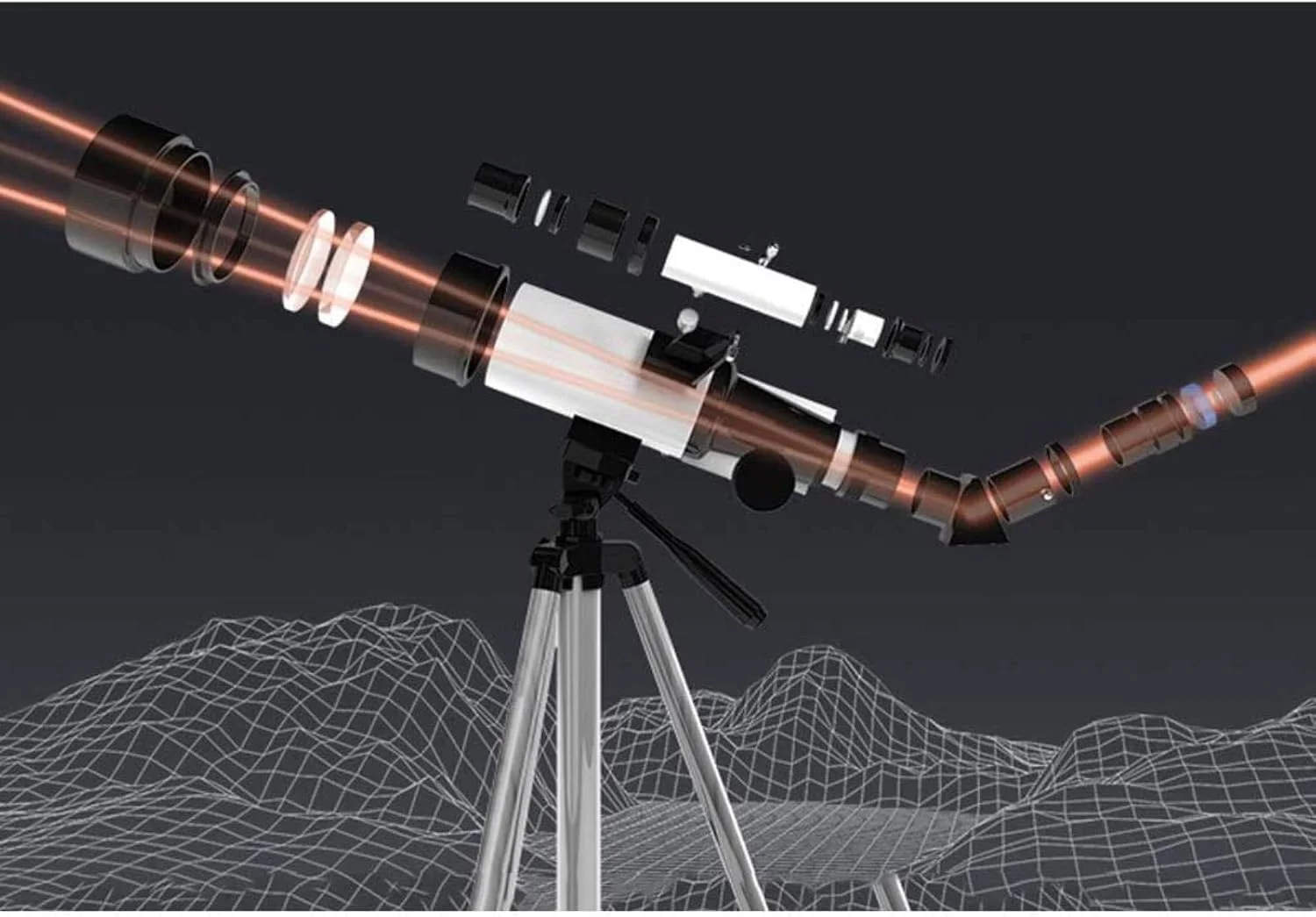 تلسکوپ شکستنی نجومی برای کودکان و بزرگسالان به همراه آداپتور تلفن هوشمند، تلسکوپ نجومی مبتدی با سه پایه، همراه خوب برای مشاهده ماه و سیارات، مناسب برای فضای داخلی/خارجی تلسکوپ شکستنی نجومی برای کودکان و بزرگسالان به همراه آداپتور تلفن هوشمند، تلسکوپ نجومی مبتدی با سه پایه، همراه خوب برای مشاهده ماه و سیارات، مناسب برای فضای داخلی/خارجی