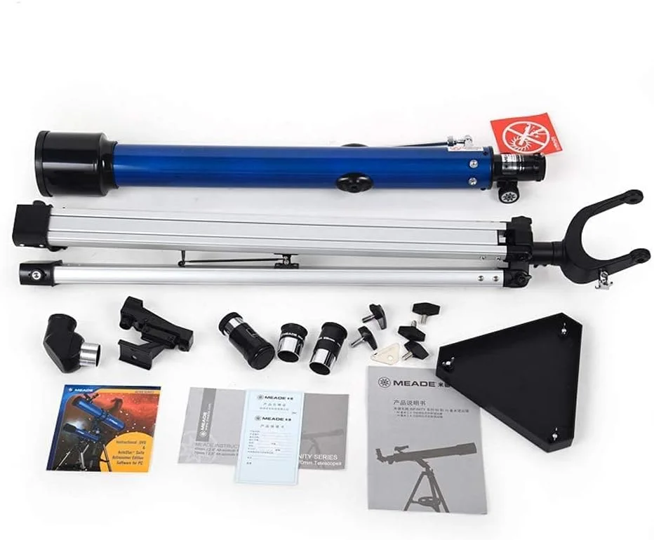 تلسکوپ 60 میلی‌متری با دهانه 800 میلی‌متری AZ شکست نور نجومی فشرده BAK4 با لنز منشوری به همراه آداپتور تلفن هوشمند و پایه