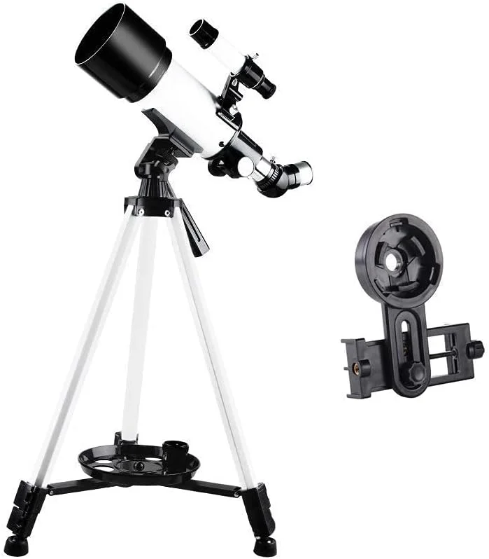 تلسکوپ نجومی 70 میلی‌متری با لنز منشوری BAK4، آداپتور تلفن هوشمند، پایه و کوله پشتی