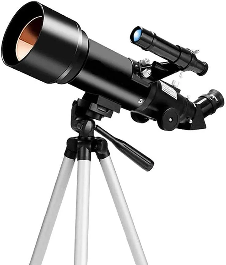 تلسکوپ برای کودکان و بزرگسالان، دهانه 70 میلی‌متری، تلسکوپ شکستنی نجومی AZ با فاصله کانونی 400 میلی‌متر، دارای لنز منشوری BAK4، همراه با پایه نگهدارنده گوشی هوشمند و سه‌پایه برای رصد ماه و سیارات