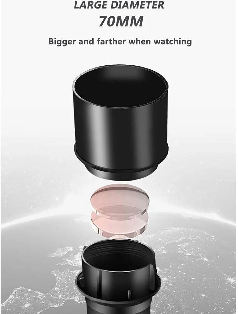 تلسکوپ برای کودکان و بزرگسالان، دهانه 70 میلیمتری، تلسکوپ شکستنی نجومی AZ با فاصله کانونی 400 میلیمتر، دارای لنز منشوری BAK4، همراه با پایه نگهدارنده گوشی هوشمند و سهپایه برای رصد ماه و سیارات تلسکوپ برای کودکان و بزرگسالان، دهانه 70 میلیمتری، تلسکوپ شکستنی نجومی AZ با فاصله کانونی 400 میلیمتر، دارای لنز منشوری BAK4، همراه با پایه نگهدارنده گوشی هوشمند و سهپایه برای رصد ماه و سیارات