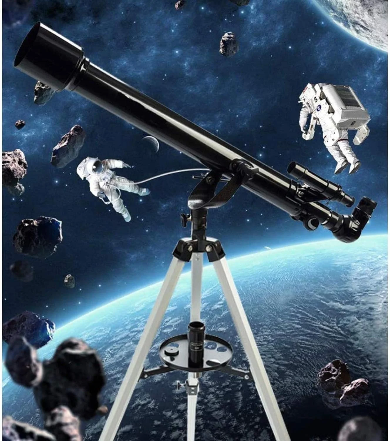 تلسکوپ نجومی شکستنی AZ با سه پایه و 2 چشمی، تلسکوپ نجومی برای کودکان، بزرگسالان و مبتدیان برای عکاسی نجومی و نجوم بصری، برای استفاده در محیط داخلی/خارجی تلسکوپ نجومی شکستنی AZ با سه پایه و 2 چشمی، تلسکوپ نجومی برای کودکان، بزرگسالان و مبتدیان برای عکاسی نجومی و نجوم بصری، برای استفاده در محیط داخلی/خارجی