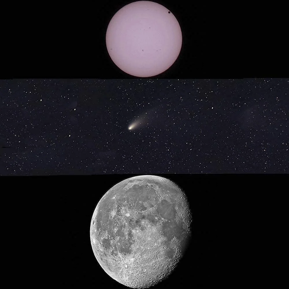 تلسکوپ برای بزرگسالان، کودکان مبتدی، دهانه 50 میلی‌متری، تلسکوپ شکستنی نجومی 360 میلی‌متری AZ با لنز منشوری BAK4 به همراه آداپتور تلفن هوشمند و پایه برای رصد ماه