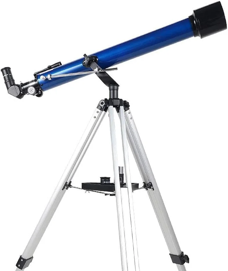 تلسکوپ برای بزرگسالان و کودکان مبتدی، دهانه 60 میلی‌متری، تلسکوپ شکستنی فشرده نجومی AZ با طول 800 میلی‌متر، لنز منشوری BAK4 برای نجوم با آداپتور تلفن هوشمند و پایه