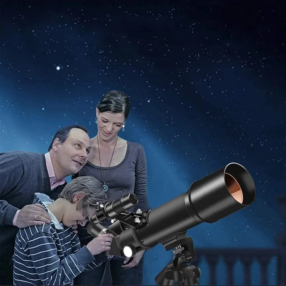 تلسکوپ برای کودکان و بزرگسالان، دهانه 70 میلیمتری، تلسکوپ شکستنی نجومی AZ با فاصله کانونی 400 میلیمتر، مجهز به لنز منشوری BAK4، به همراه پایه و نگهدارنده تلفن هوشمند برای رصد ماه و سیارات تلسکوپ برای کودکان و بزرگسالان، دهانه 70 میلیمتری، تلسکوپ شکستنی نجومی AZ با فاصله کانونی 400 میلیمتر، مجهز به لنز منشوری BAK4، به همراه پایه و نگهدارنده تلفن هوشمند برای رصد ماه و سیارات
