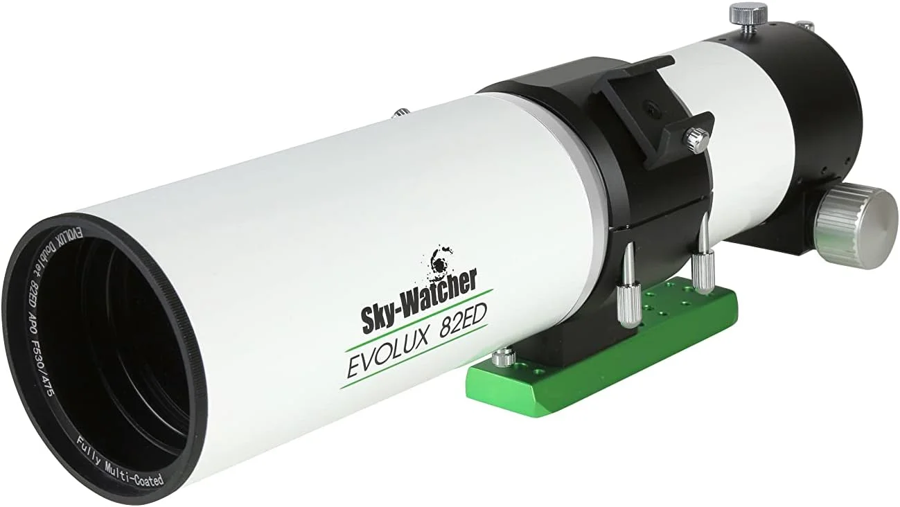 تلسکوپ شکستی آپو دوتایی Skywatcher Evolux 82ED - لوله نوری جمع و جور و مقرون به صرفه برای عکاسی نجومی، سفید (S11310)