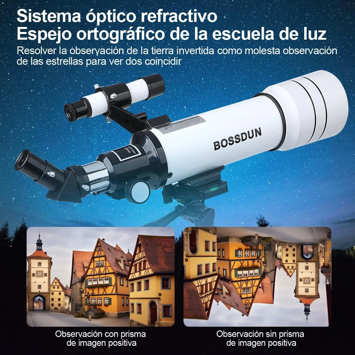 تلسکوپ، دهانه 70 میلی‌متر، پایه AZ 400 میلی‌متر، بزرگنمایی 20x-333x، قابل حمل و پایدار، ریموت کنترل بی‌سیم، مناسب مبتدیان، تمام سنین و سطوح تجربه، بدون جنسیت