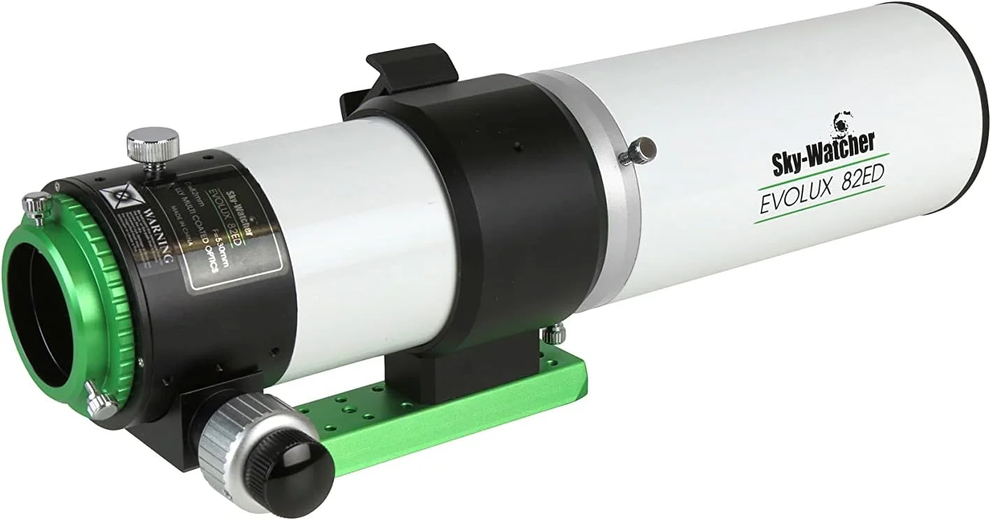 تلسکوپ شکستی آپو دوتایی Skywatcher Evolux 82ED - لوله نوری جمع و جور و مقرون به صرفه برای عکاسی نجومی، سفید (S11310)