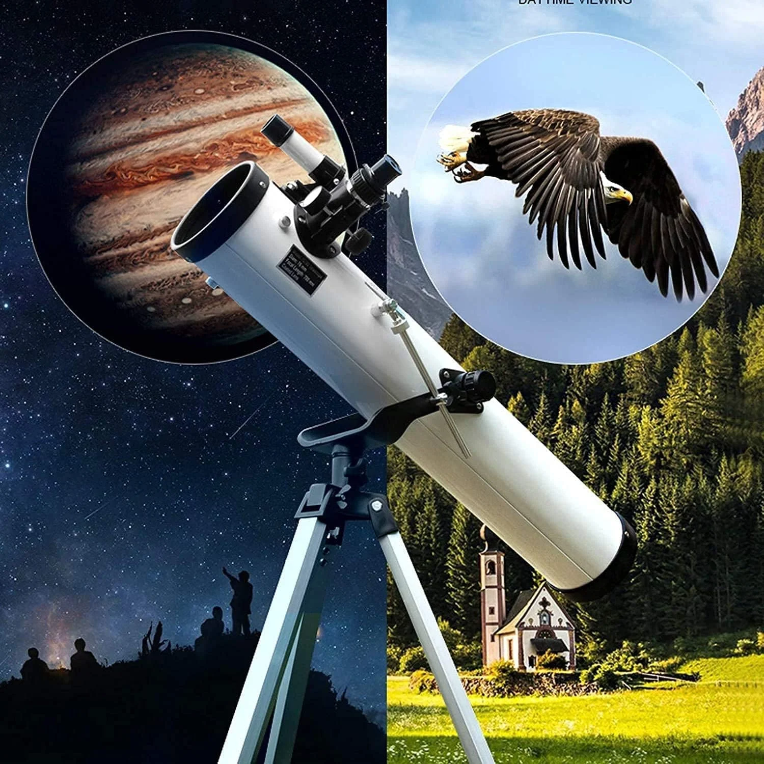 تلسکوپ شکستنی ۷۶ میلیمتری با پایه و یابنده، بهترین تلسکوپ برای سیارات، تلسکوپ نجومی شکستنی برای مبتدیان، ضد آب با نور کم در شب تلسکوپ شکستنی ۷۶ میلیمتری با پایه و یابنده، بهترین تلسکوپ برای سیارات، تلسکوپ نجومی شکستنی برای مبتدیان، ضد آب با نور کم در شب