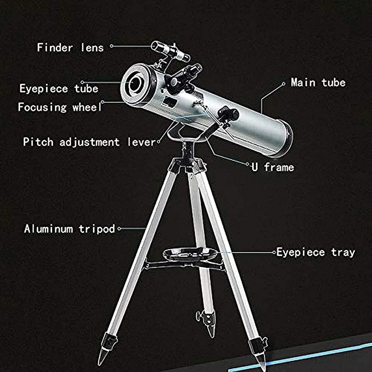 تلسکوپ شکستنی 76 میلیمتری با پایه، تلسکوپ نجومی شکستنی برای مبتدیان، دید در شب ضد آب HD تلسکوپ شکستنی 76 میلیمتری با پایه، تلسکوپ نجومی شکستنی برای مبتدیان، دید در شب ضد آب HD