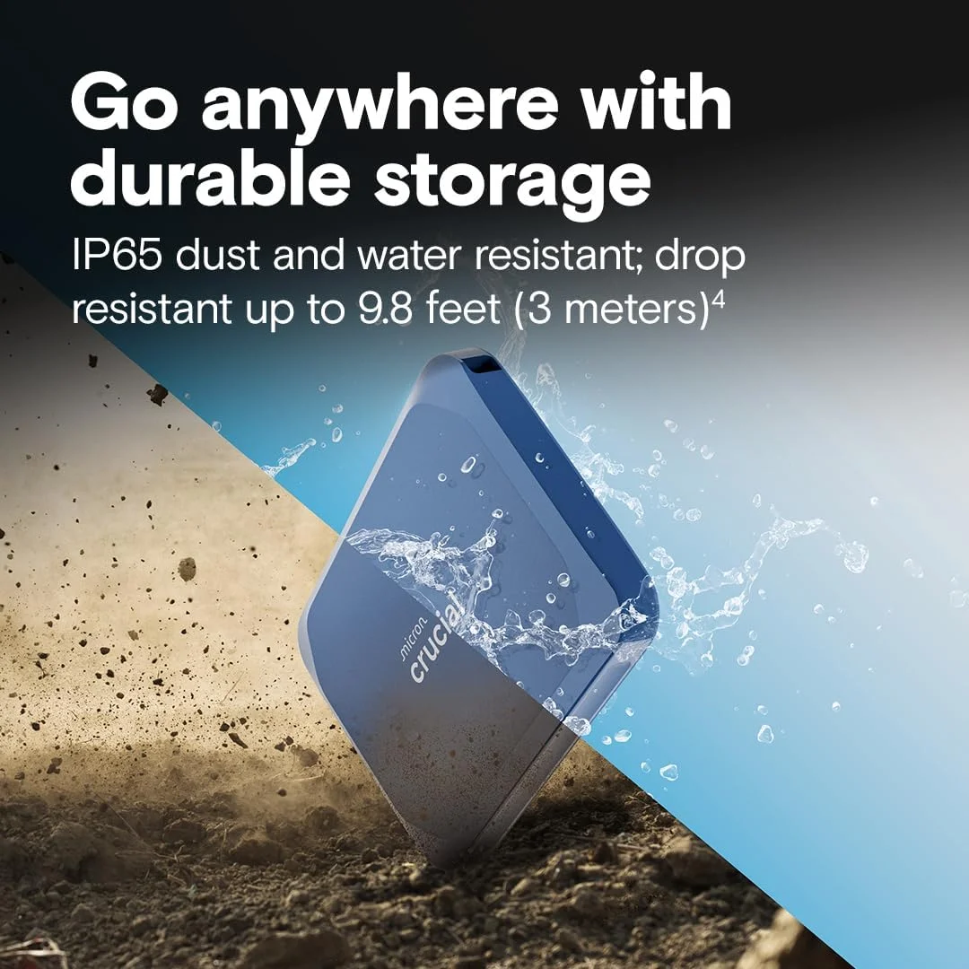 اس اس دی اکسترنال قابل حمل کروشیال X10 با ظرفیت 8 ترابایت، سرعت انتقال تا 2100 مگابایت بر ثانیه، USB 3.2 USB-C، سازگار با ویندوز، مک و اندروید، ذخیره سازی بادوام برای بازی ها، عکس ها و فایل ها، آبی - CT8000X10SSD9-02 اس اس دی اکسترنال قابل حمل کروشیال X10 با ظرفیت 8 ترابایت، سرعت انتقال تا 2100 مگابایت بر ثانیه، USB 3.2 USB-C، سازگار با ویندوز، مک و اندروید، ذخیره سازی بادوام برای بازی ها، عکس ها و فایل ها، آبی - CT8000X10SSD9-02