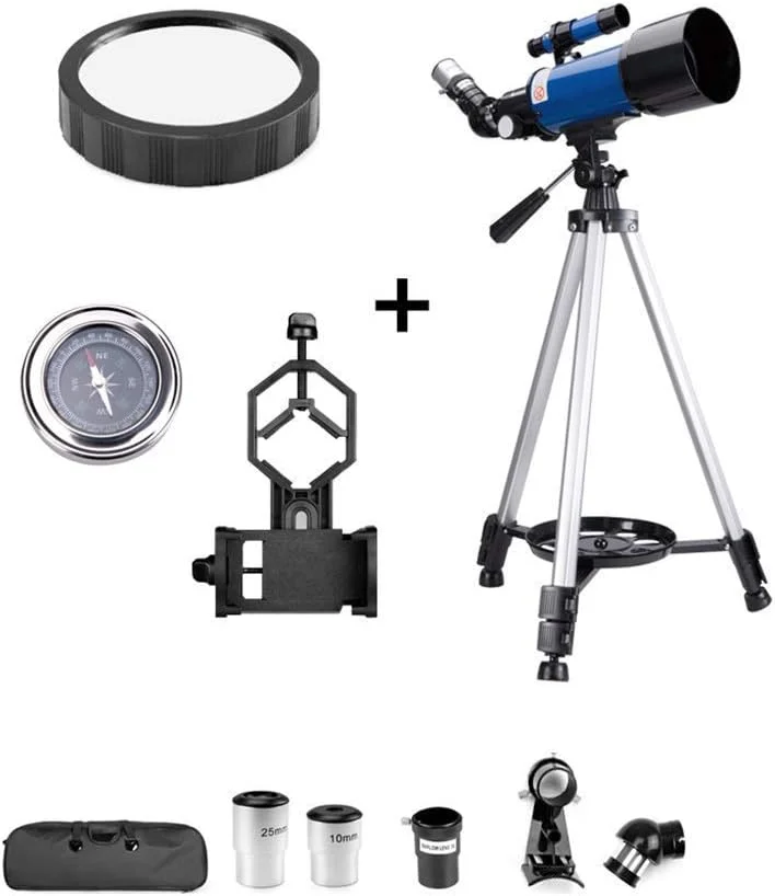 تلسکوپ انکساری، تلسکوپ برای کودکان و مبتدیان، دهانه 70 میلی‌متری، تلسکوپ نجومی 400 میلی‌متری، تلسکوپ مسافرتی قابل حمل بزرگسالان با کوله پشتی، بهترین هدیه برای کودکان