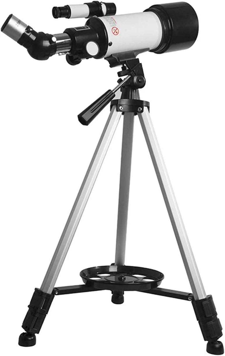 تلسکوپ انکساری قابل حمل، تلسکوپ مسافرتی با کیف حمل، اپتیک شیشه ای با پوشش کامل، سه پایه با ارتفاع قابل تنظیم، برای بزرگسالان، کودکان و مبتدیان