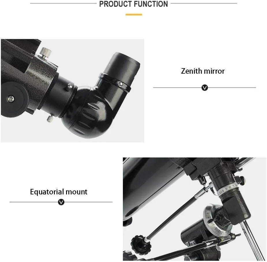 تلسکوپ نجومی انکساری، دهانه 80 میلی‌متری، تلسکوپ 900 میلی‌متری، تلسکوپ مسافرتی برای کودکان، مبتدیان و بزرگسالان، نجوم عالی برای کودکان برای کاوش در فضا
