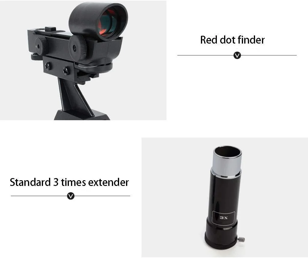 تلسکوپ نجومی انکساری، دهانه 80 میلی‌متری، تلسکوپ 900 میلی‌متری، تلسکوپ مسافرتی برای کودکان، مبتدیان و بزرگسالان، نجوم عالی برای کودکان برای کاوش در فضا