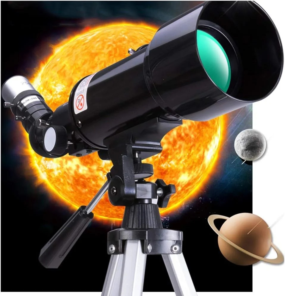 تلسکوپ قابل حمل بیرونی، تلسکوپ برای نجوم، تلسکوپ انکساری، اپتیک شیشه ای با پوشش کامل، تلسکوپ ایده آل برای مبتدیان با کیف قابل حمل و سه پایه