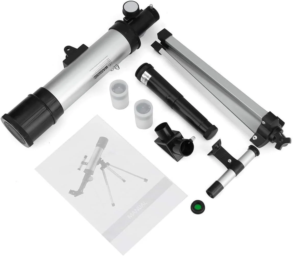 تلسکوپ شکستنی 360x50 میلی‌متری، تلسکوپ نجومی، تک چشمی منکسر کننده با سه پایه، تلسکوپ نجومی