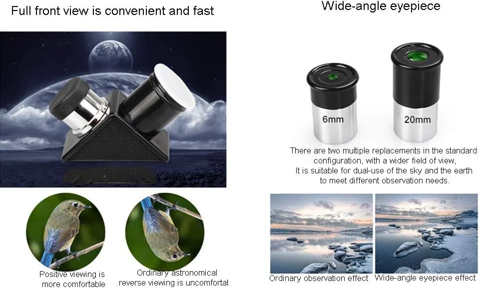 تلسکوپ برای افراد مبتدی، دهانه 70 میلی‌متری، تلسکوپ شکستنی نجومی 400 میلی‌متری، تلسکوپ مسافرتی قابل حمل برای بزرگسالان به همراه کیف مسافرتی