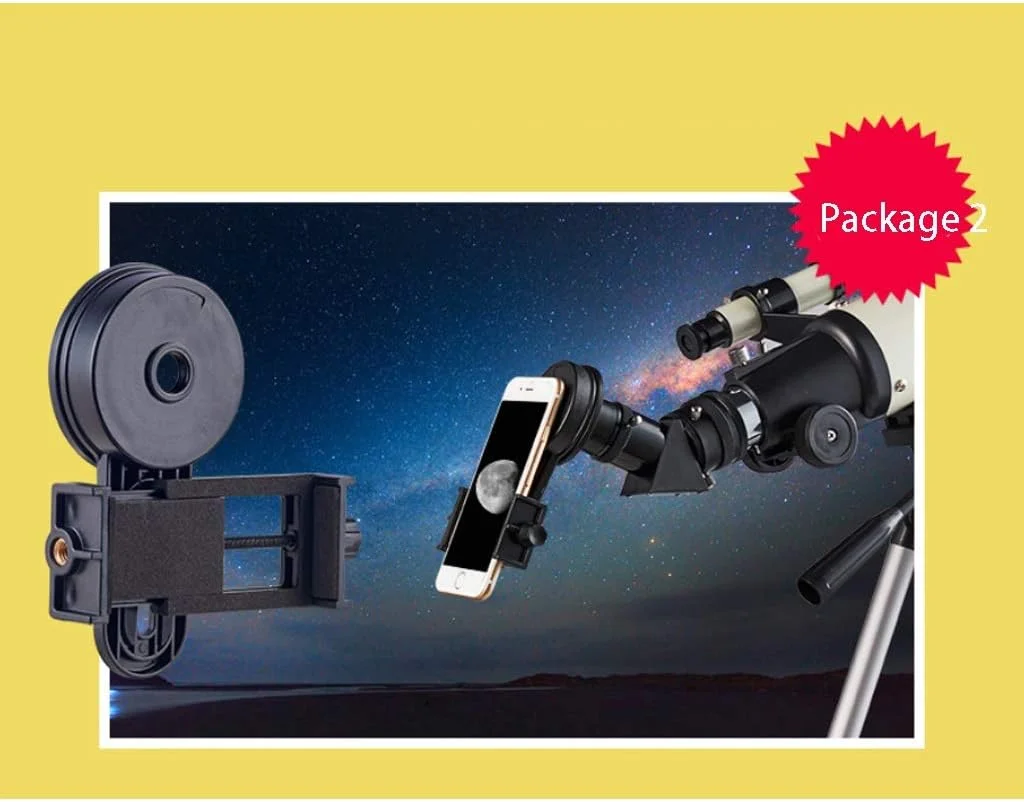 تلسکوپ فضای باز، تلسکوپ برای افراد و مبتدیان، تلسکوپ شکستنی نجومی 70 میلی متری با دیافراگم 400 میلی متری، تلسکوپ مسافرتی قابل حمل با سه پایه قابل تنظیم و کوله پشتی