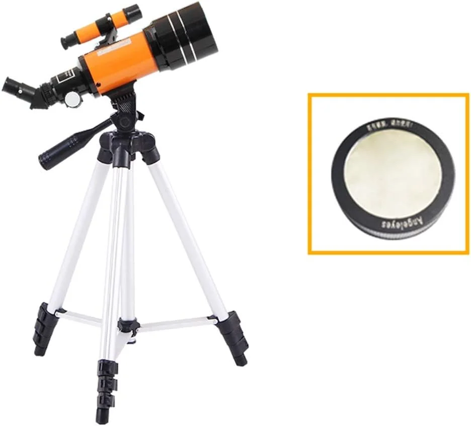 تلسکوپ شکستنی نجومی با دیافراگم 70 میلی‌متری، هدیه ای مناسب برای رصد ماه و مناظر، تلسکوپ مسافرتی قابل حمل با کوله پشتی و پایه تلفن هوشمند