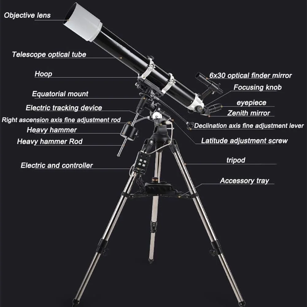 تلسکوپ های حرفه ای تلسکوپ انکساری قابل حمل تک چشمی فضای باز تلسکوپ نجومی انکساری با سه پایه و پایه استوایی برای رصد آسمان پرستاره طراحی زیبا Leunlee تلسکوپ های حرفه ای تلسکوپ انکساری قابل حمل تک چشمی فضای باز تلسکوپ نجومی انکساری با سه پایه و پایه استوایی برای رصد آسمان پرستاره طراحی زیبا Leunlee