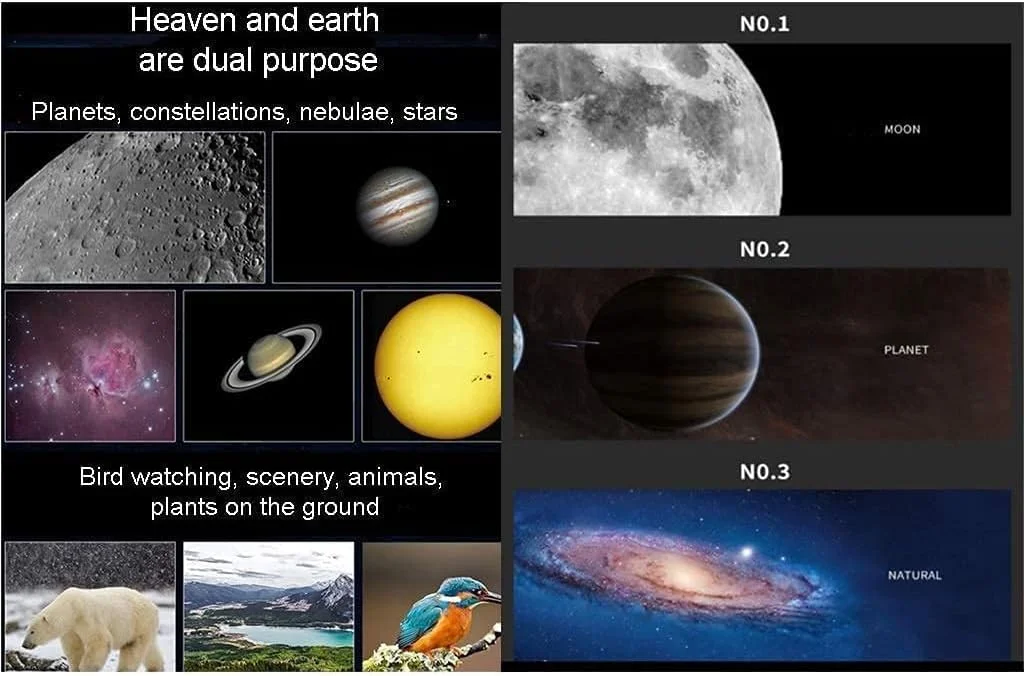 تلسکوپ انکساری قابل حمل، تلسکوپ نجومی، تلسکوپ برای کودکان و مبتدیان به همراه پایه، تلسکوپ برای نجوم