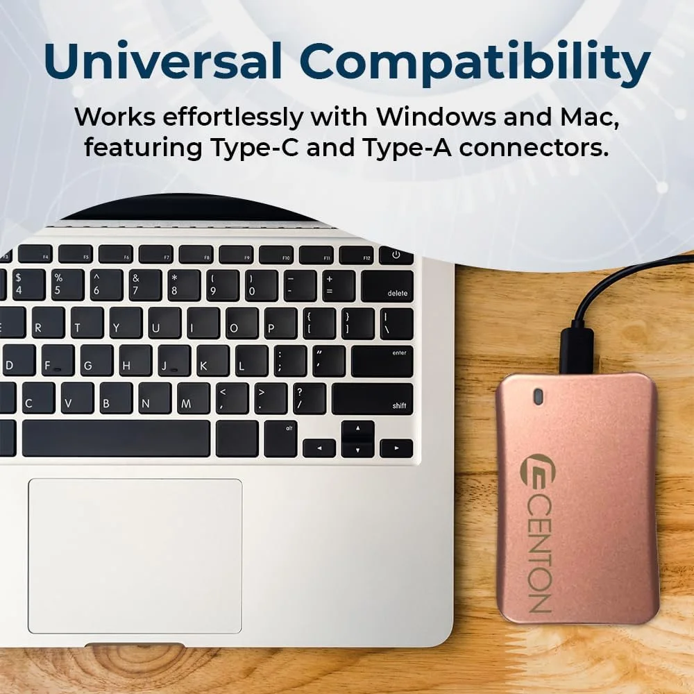 حافظه اس اس دی اکسترنال سنتون (نقره ای متالیک)، USB-C 3.2 Gen 2، 500 گیگابایت حافظه اس اس دی اکسترنال سنتون (نقره ای متالیک)، USB-C 3.2 Gen 2، 500 گیگابایت