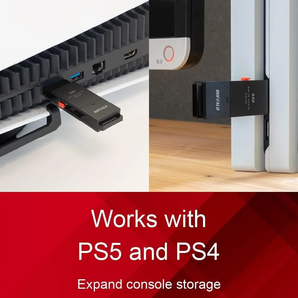 حافظه اس اس دی اکسترنال 1 ترابایتی بافالو - سرعت تا 600 مگابایت بر ثانیه - USB-C - USB-A - USB 3.2 Gen 2 (سازگار با PS4 / PS5 / Windows/Mac) - مدل SSD-PUT1.0U3B حافظه اس اس دی اکسترنال 1 ترابایتی بافالو - سرعت تا 600 مگابایت بر ثانیه - USB-C - USB-A - USB 3.2 Gen 2 (سازگار با PS4 / PS5 / Windows/Mac) - مدل SSD-PUT1.0U3B