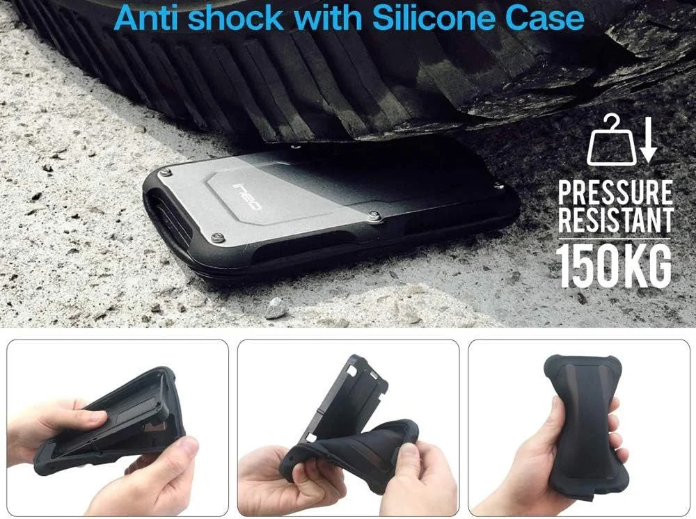 هارد اکسترنال اس اس دی قابل حمل USB 3.1 مقاوم و ضد ضربه نظامی Avolusion ineo (C2580c-480G+32G) IP66 ضد آب 480 گیگابایت (512 گیگابایت) + فلش مموری USB 32 گیگابایتی رایگان [سرعت خواندن/نوشتن تا 550 مگابایت بر ثانیه]