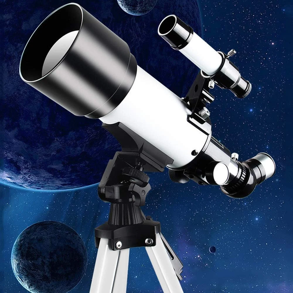 تلسکوپ مناسب برای بزرگسالان و مبتدیان، دهانه 70 میلی‌متری، تلسکوپ شکستنی نجومی 400 میلی‌متری با لنز منشوری BAK4