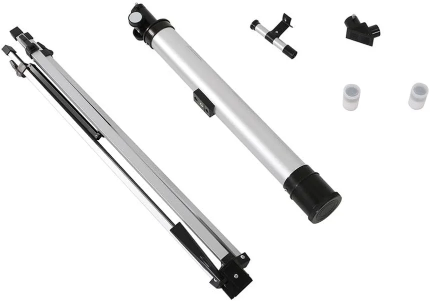 تلسکوپ مناسب برای نجوم، لوازم جانبی مناسب تلسکوپ برای مبتدیان با سه پایه و لنز، تلسکوپ شکستنی نجومی مناسب