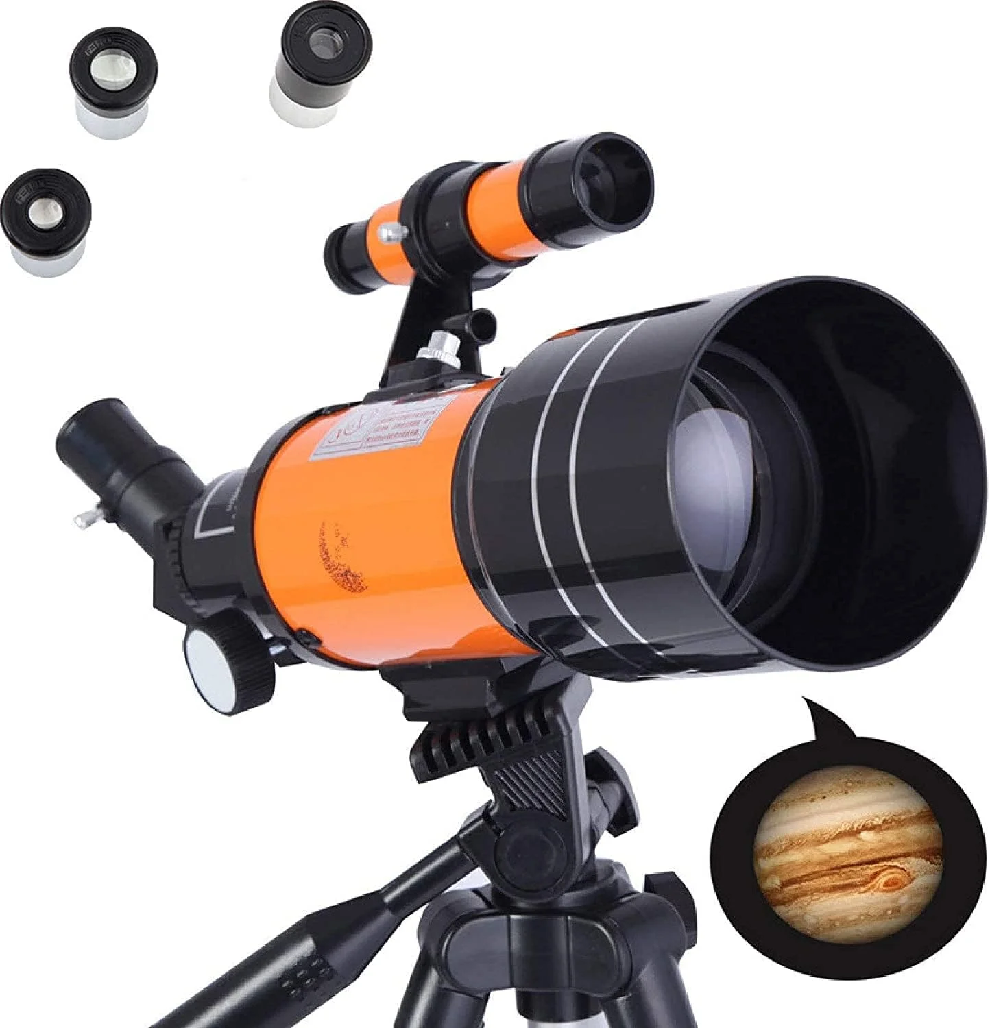 تلسکوپ کودکان 300 میلی‌متری با پایه AZ، تلسکوپ شکستنی با پوشش چندلایه کامل اپتیکی، دارای پایه قابل تنظیم و چشمی‌های 15x و 50x، هدیه ای مناسب برای مبتدیان نجوم