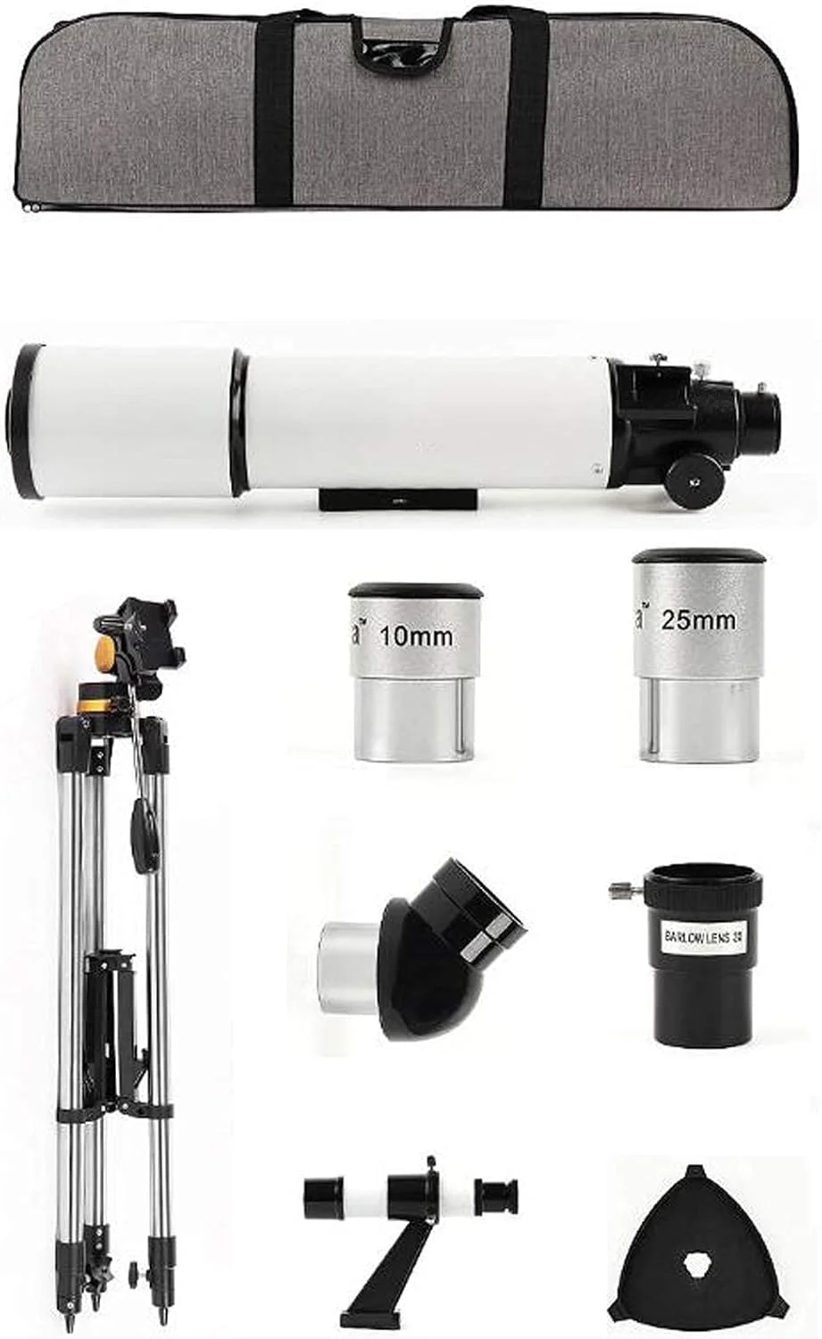 تلسکوپ نجومی کودکان و بزرگسالان، تلسکوپ انکساری 80 میلیمتری با پایه و منظرهیاب، دید واضح و ضدآب در نور کم، تلسکوپ مسافرتی با کیف حمل تلسکوپ نجومی کودکان و بزرگسالان، تلسکوپ انکساری 80 میلیمتری با پایه و منظرهیاب، دید واضح و ضدآب در نور کم، تلسکوپ مسافرتی با کیف حمل