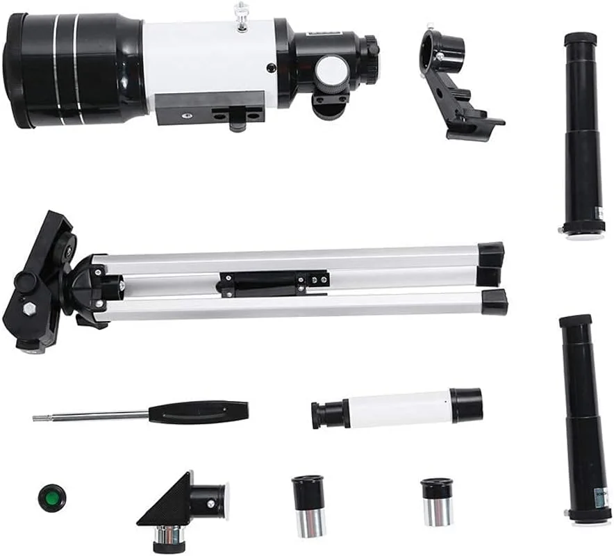 تلسکوپ کودکان مبتدی، تلسکوپ مسافرتی 70 میلی‌متری نجومی با پایه، تلسکوپ شکستنی نجومی برای بزرگسالان، لوازم جانبی تلسکوپ، چشمی برای یافتن سیارات ستاره‌ها