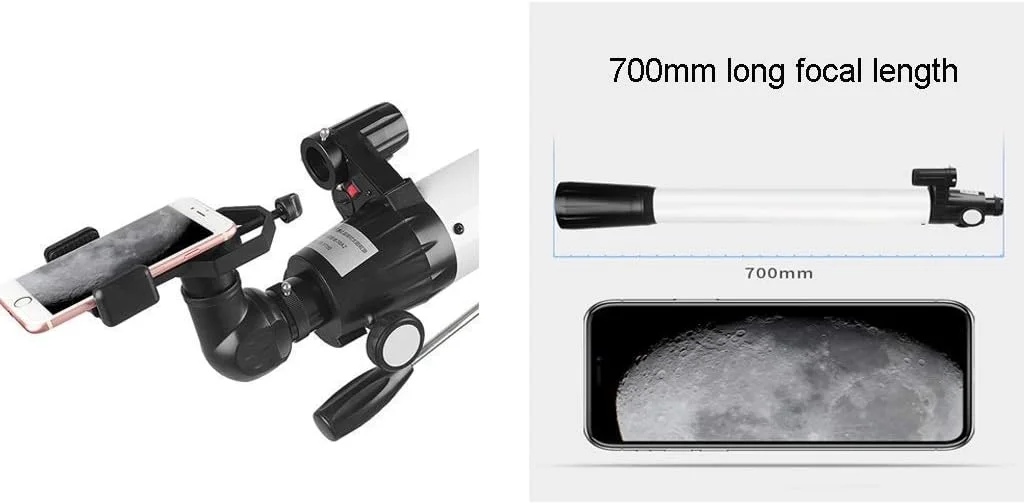 تلسکوپ کودکان، تلسکوپ نجومی، تلسکوپ شکستنی نجومی حرفه ای با فاصله کانونی 700 میلی متر برای کودکان و مبتدیان، برای کودکان